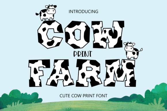 Cow Print Farm Font for Creative Projects